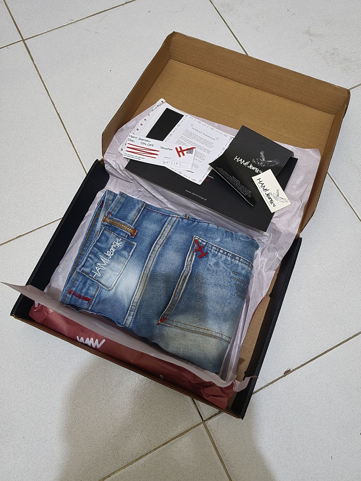 Biker Reworked Jeans Pria blue, foto 4