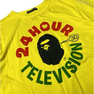 BAPE X 24 HOUR TELEVISION YELLOW TEE