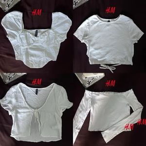 white crop top hnm h&m putih