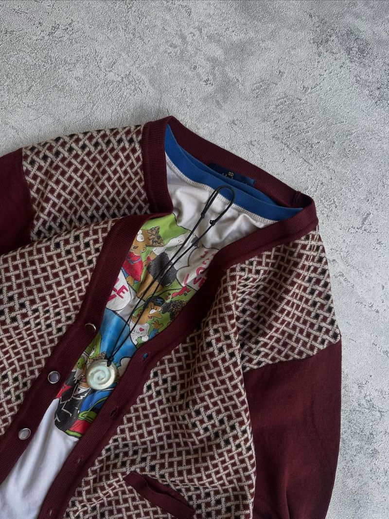 Arnaldo Bassini Cardigan Patterned Knit Sweater, foto 4