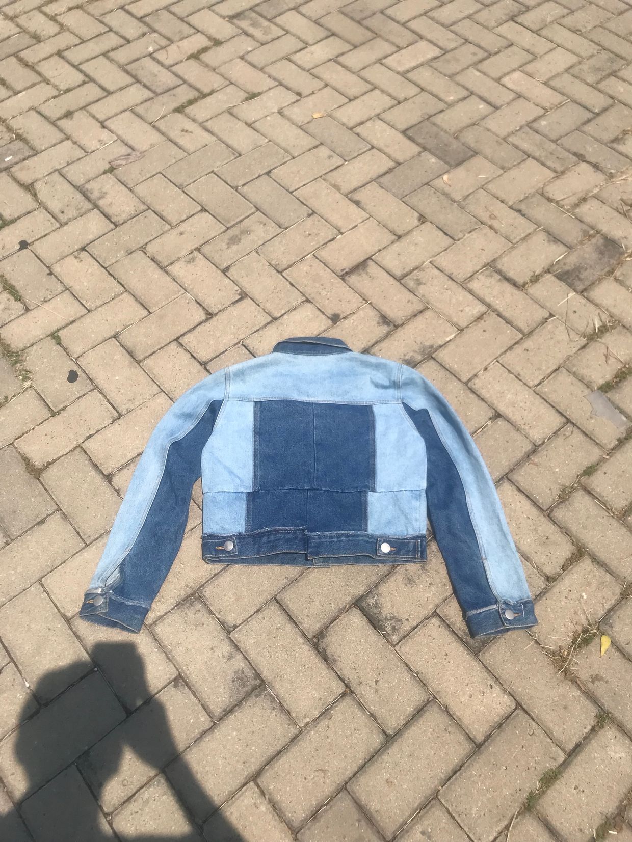 Vintage Reworked Denim jacket Pria navy, foto 3
