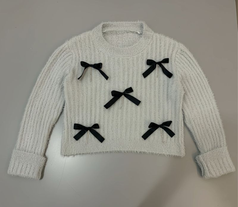 GRAY BOW SWEATER, foto 2