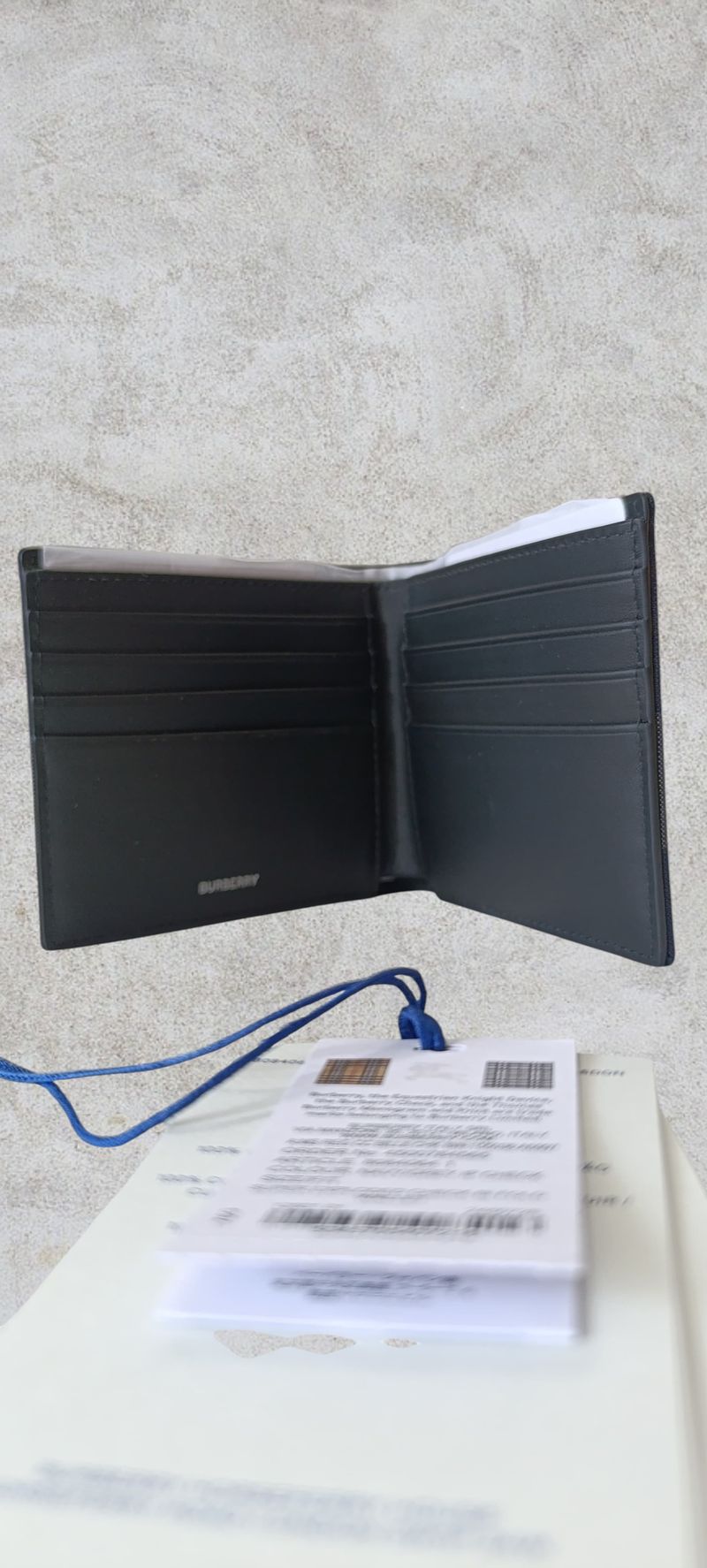 Burberry Check Bifold Wallet Blue, foto 2