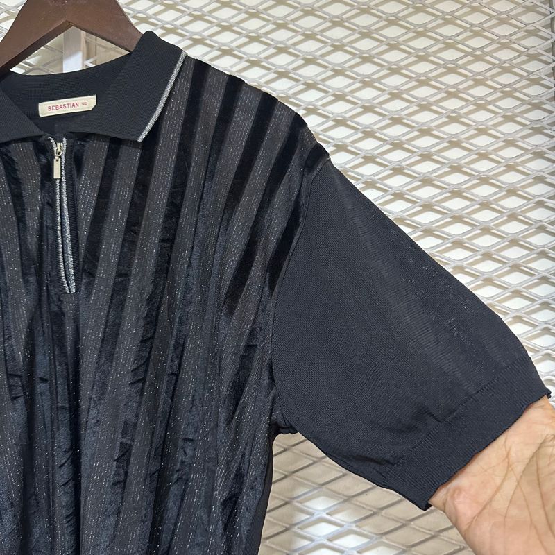 Sebastian Striped Glitter Halfzip Golf Shirt, foto 4