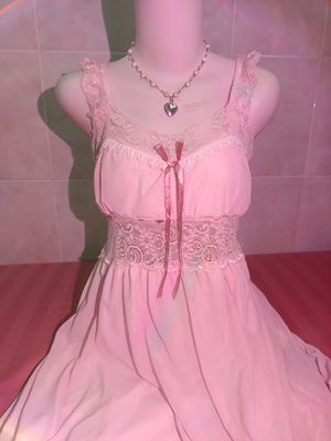 Soft pink coquette princess sleep dress
