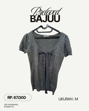 Lodispotto Tops - Knit Top Coquette Pita Depan Abu-abu