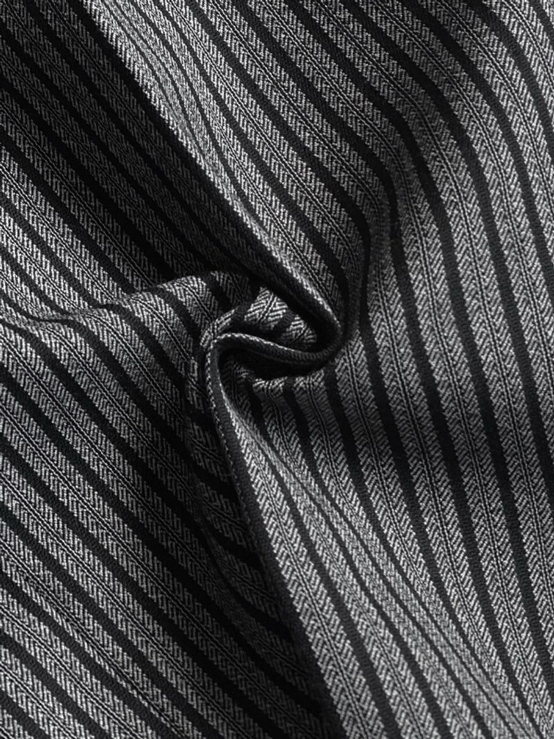 Basic heavyweight pinstripes tailored trousers grey black, foto 3
