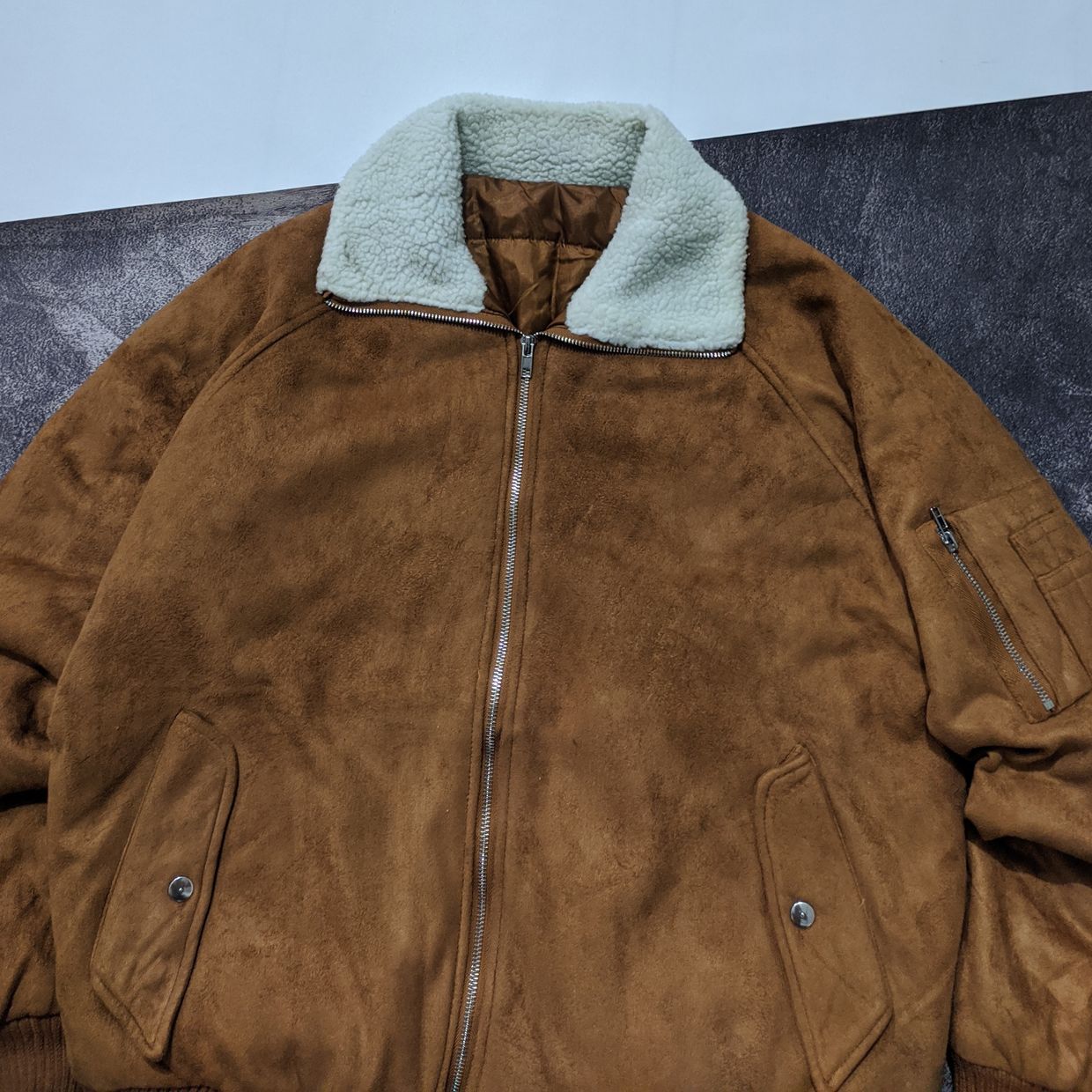 Vintage Casual Bomber jacket Pria brown, foto 2