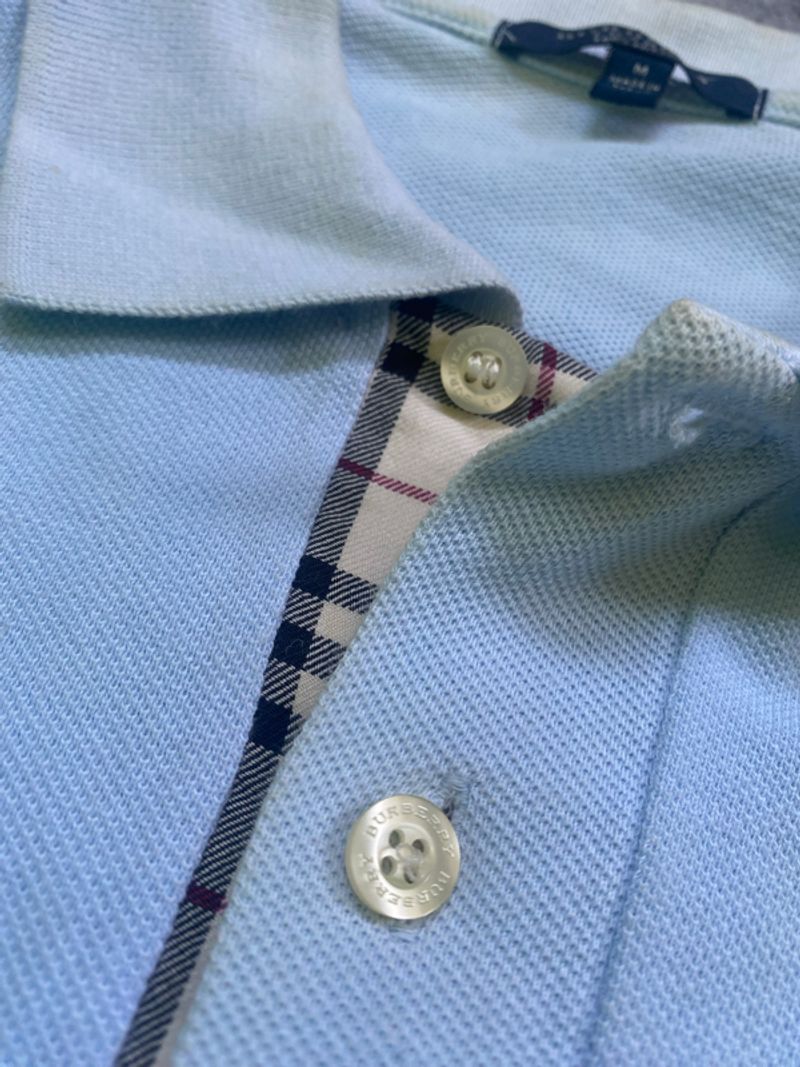 Burberry Polo Shirt Pria Blue, foto 3