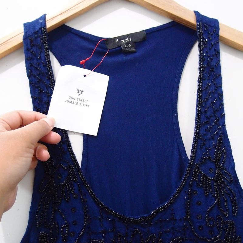 BH324 SIZE M-L BLUE NAVY SEQUINS OUTER, foto 2