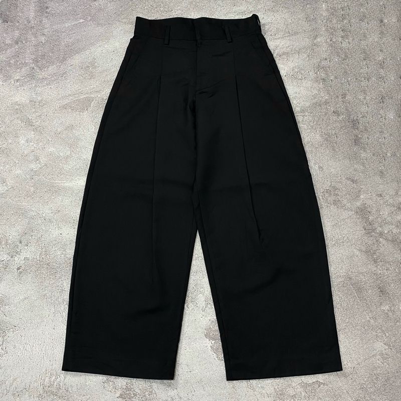 Water Pleated Baggy pants black, foto 3