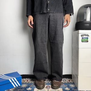 Black Washed Wide Leg Loose Baggy Jeans size 30