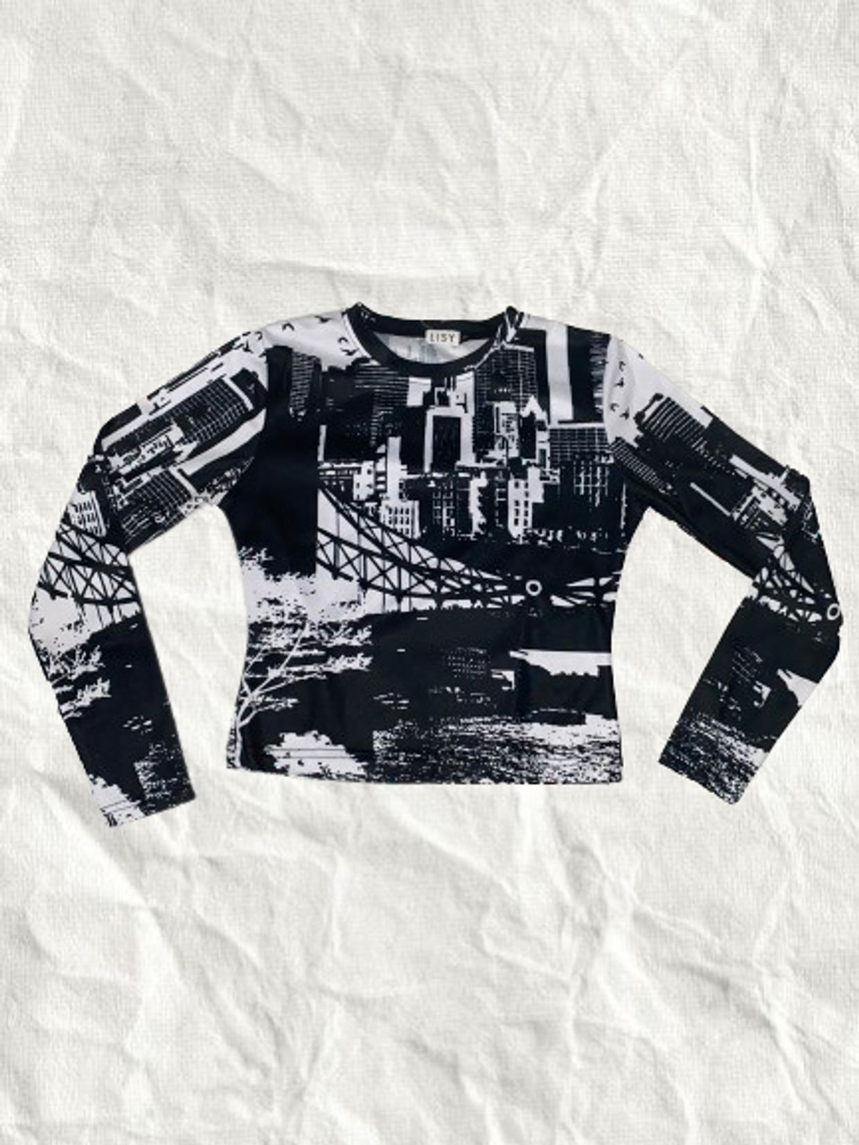 Y2K Indie Crop top Wanita white black
