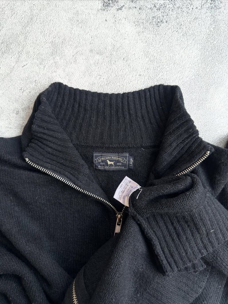Labra knitwear vintage basic big logo full zipper sweater, foto 6
