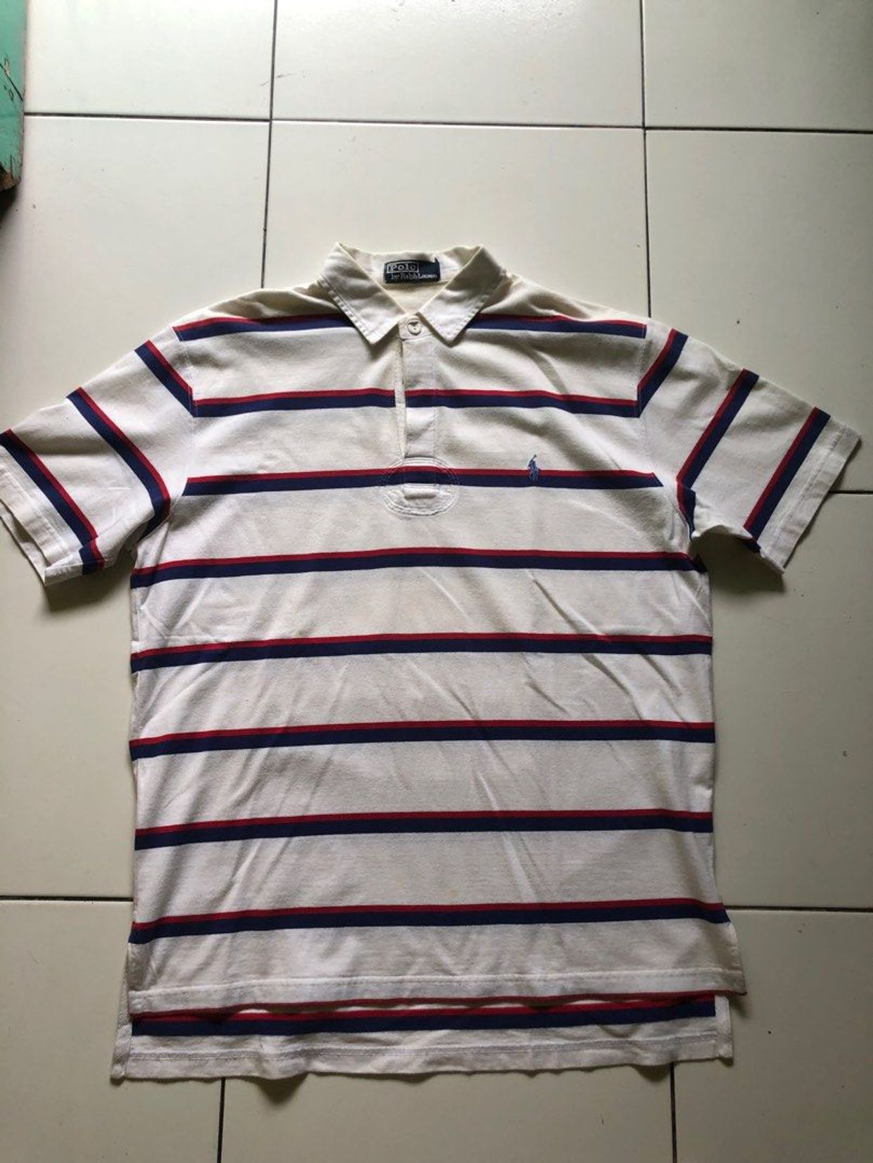 Polo Ralph Lauren Casual Polo shirt Pria white navy red