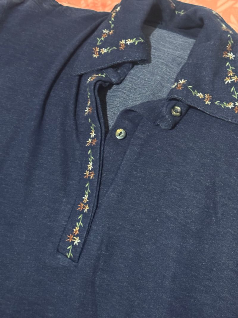 button up navy floral shirt, foto 2