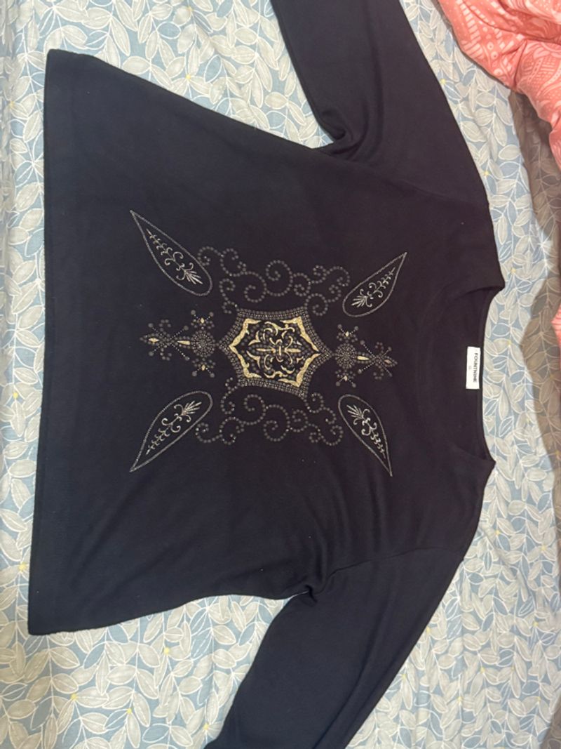 black gold long sleeve top, foto 2