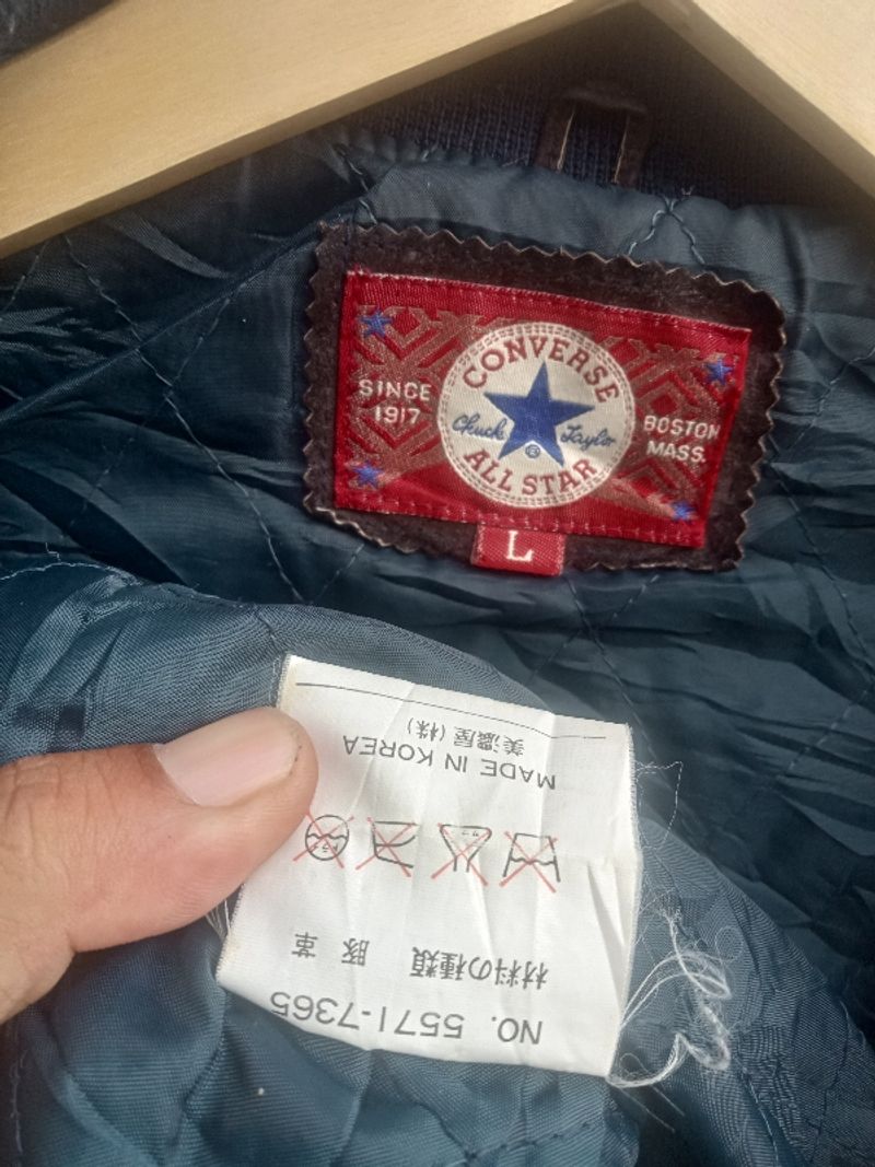 Jaket vintage leather converse all star, foto 6