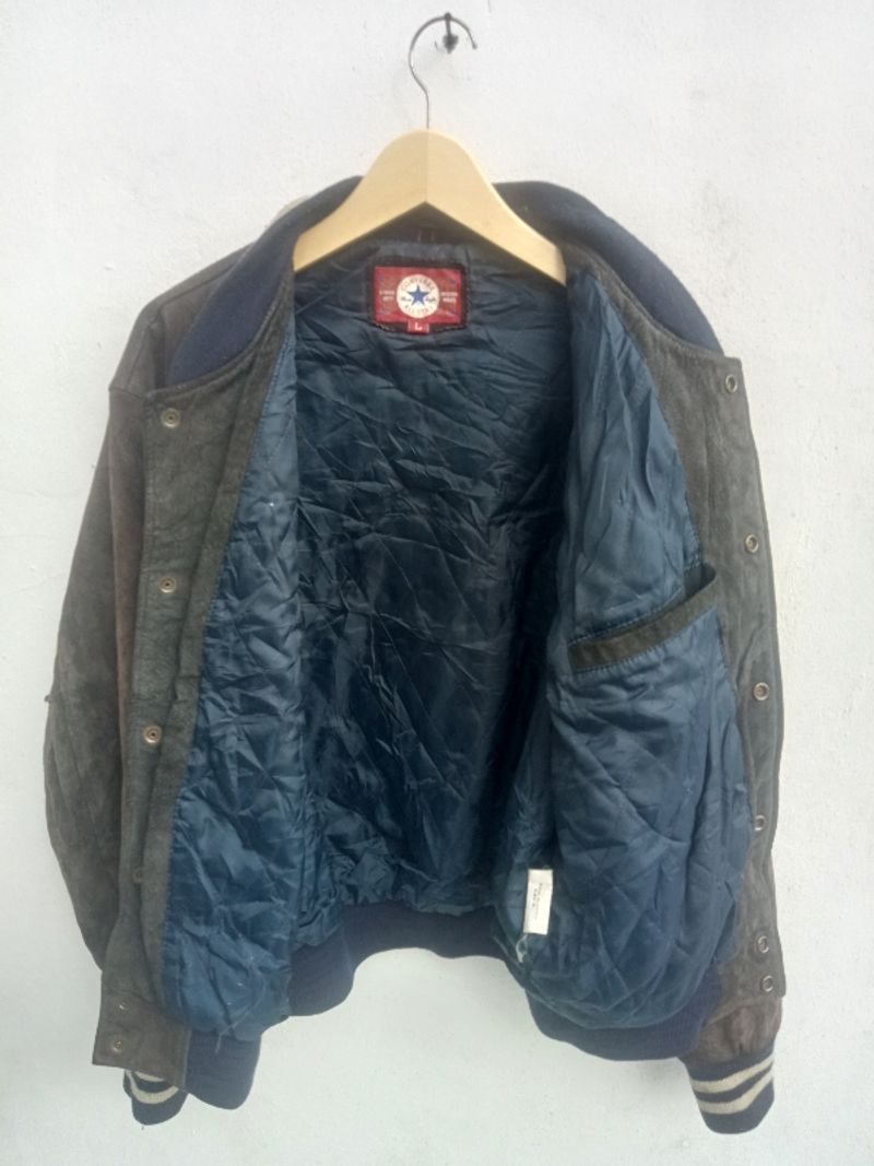 Jaket vintage leather converse all star, foto 3