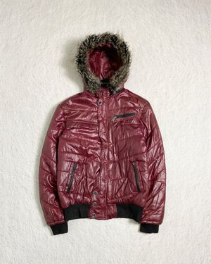 JAPANESE BRAND FUR HOODED PADDED LIGHT JACKET