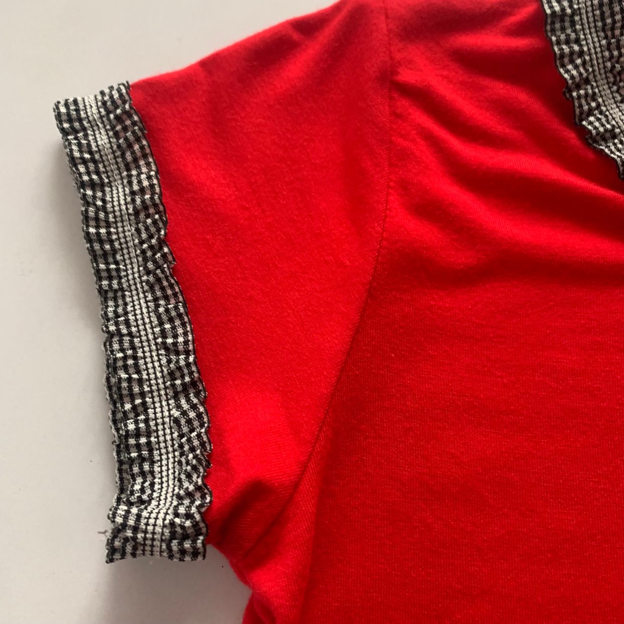 Y2K Crop top Wanita red black, foto 4