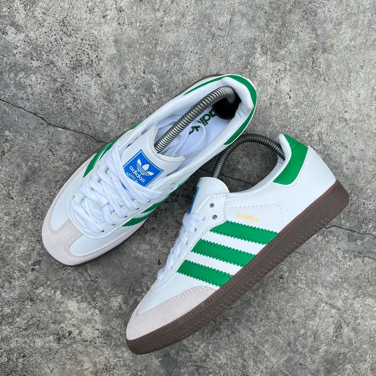 Adidas Casual Sneakers Wanita white green
