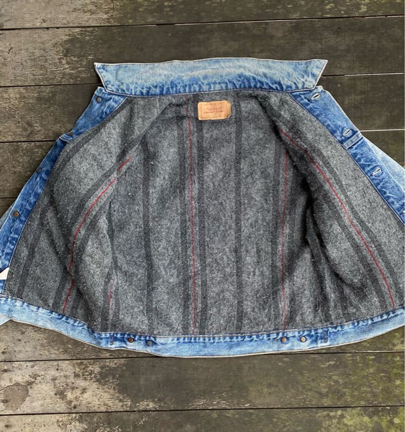 Vtg Levi’s 70s Type 3 Blanket Lined Jacket 527 Made in USA, foto 2