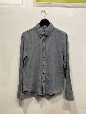 Navy Waffle Button Up