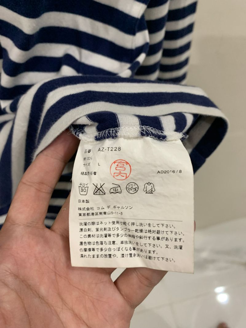 CDG Play Double Heart Striped Longsleve, foto 4