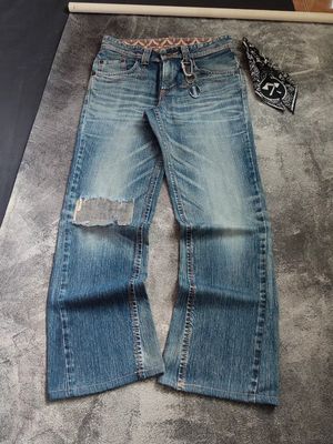 Vintage Edwin XV Navajo Distressed Fadded Flare Blue Jean