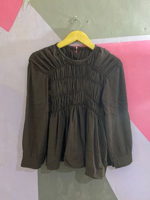 Mahogany Blouse Flowy Kerut / Blouse Kerja Nongki Cantik Cle