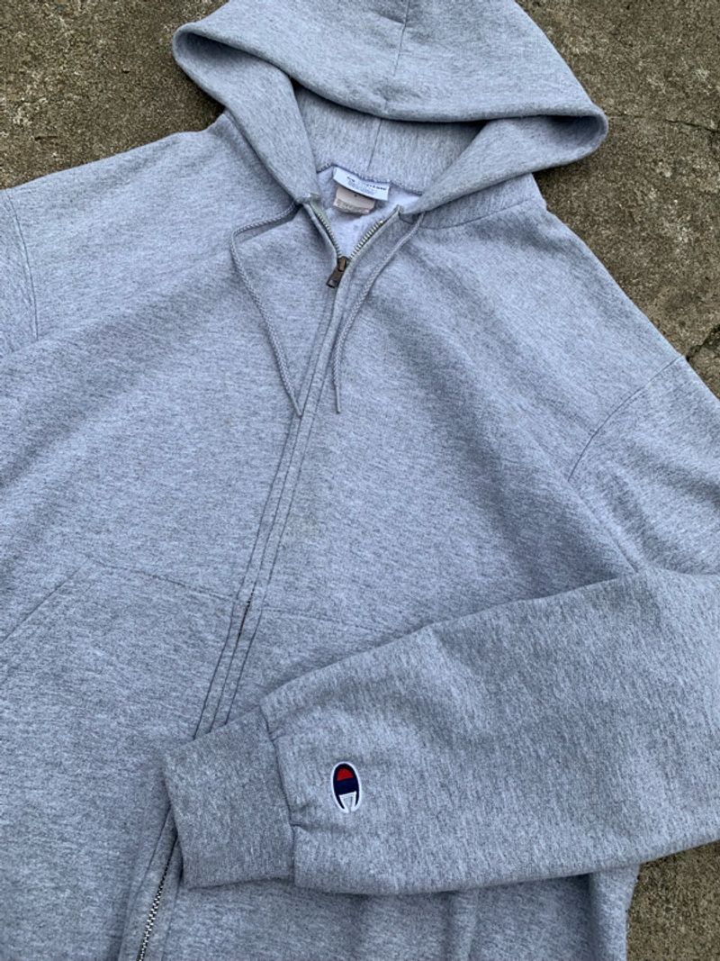 2000’s Champion Zip Hoodie Blank Grey, foto 3
