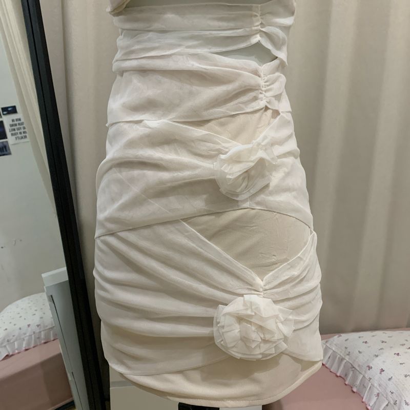 Rosette Draped Tube Dress, foto 3