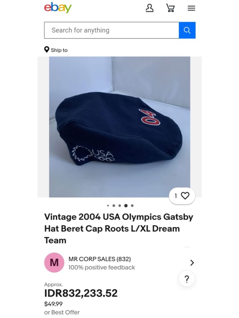 Topi Vintage 2004 USA Olympics Flatcap Navy, foto 2