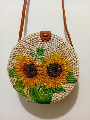 Tas rotan gambar Sunflowers