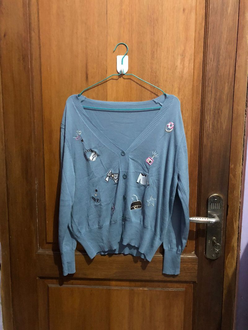 Casual Cardigan Wanita blue