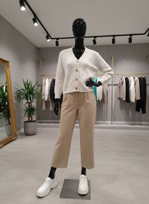 ZARA Cardigan Rajut Putih Kepang Timbul Wanita