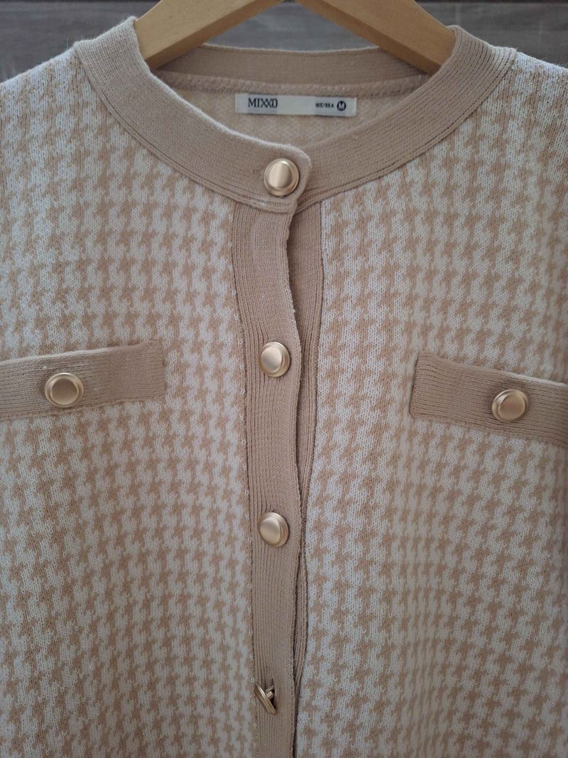 Cardigan Blazer Houndstooth Wanita, foto 4