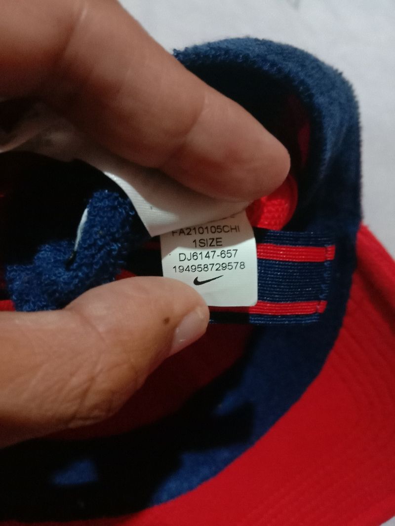 Topi Nike Second Original Model Baseball merah katun Polyest, foto 5