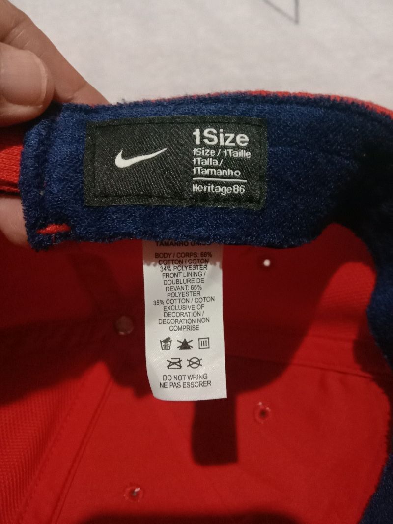 Topi Nike Second Original Model Baseball merah katun Polyest, foto 4
