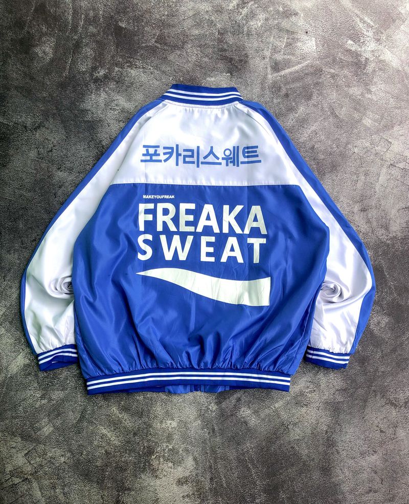 Streetwear Windbreaker Pria white blue