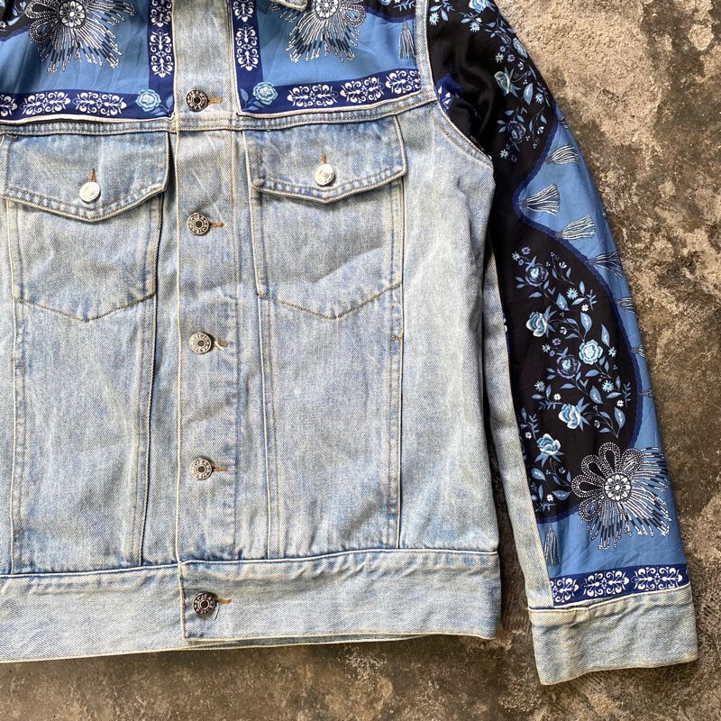 Reworked Paisley Denim Jacket Blue, foto 4