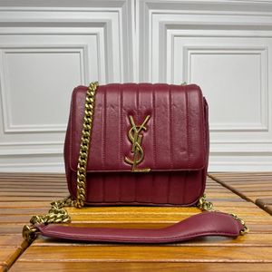 Saint Laurent Ysl Vicky Crossbody Maroon Gemoy