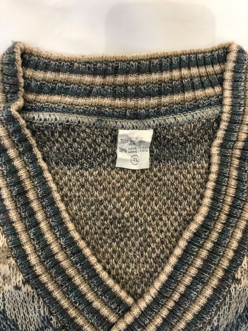 Knitwear Rajut V-Neck Vintage Pattern, foto 2