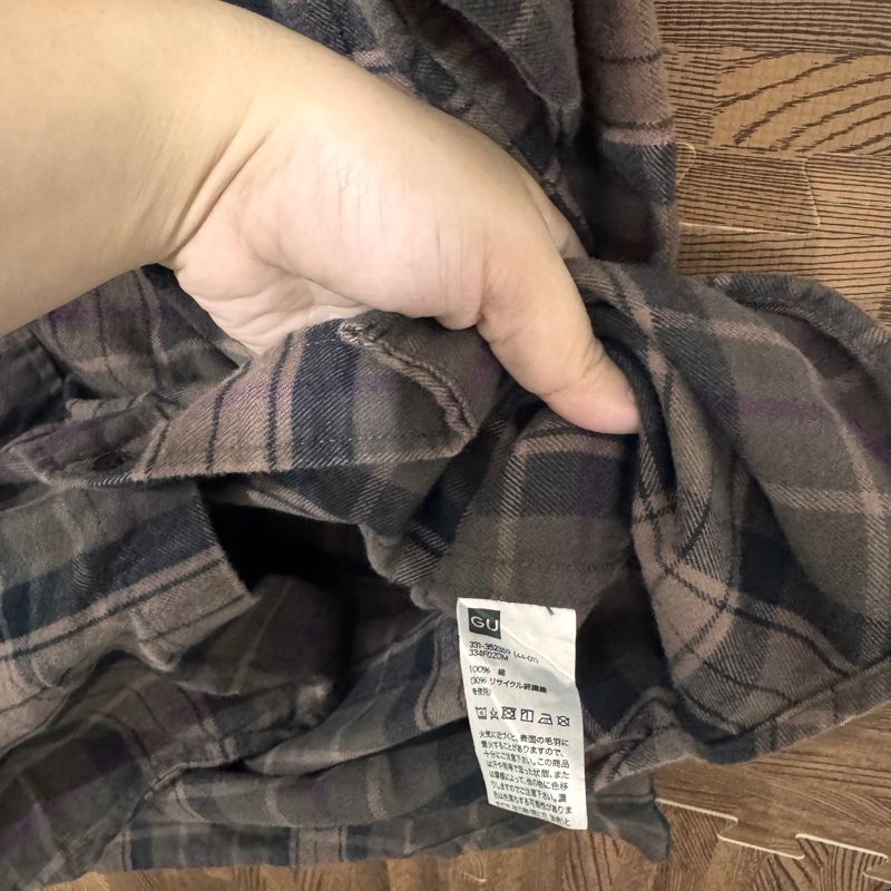FLANNEL UNIQLO COKLAT HITAM, foto 4