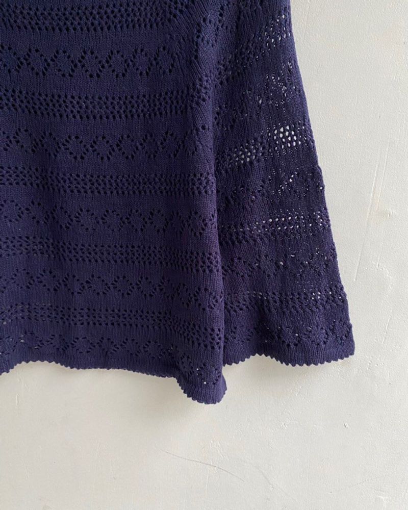 Mesh Knit Outer Dark Navy Women’s Boxy Fit, foto 3