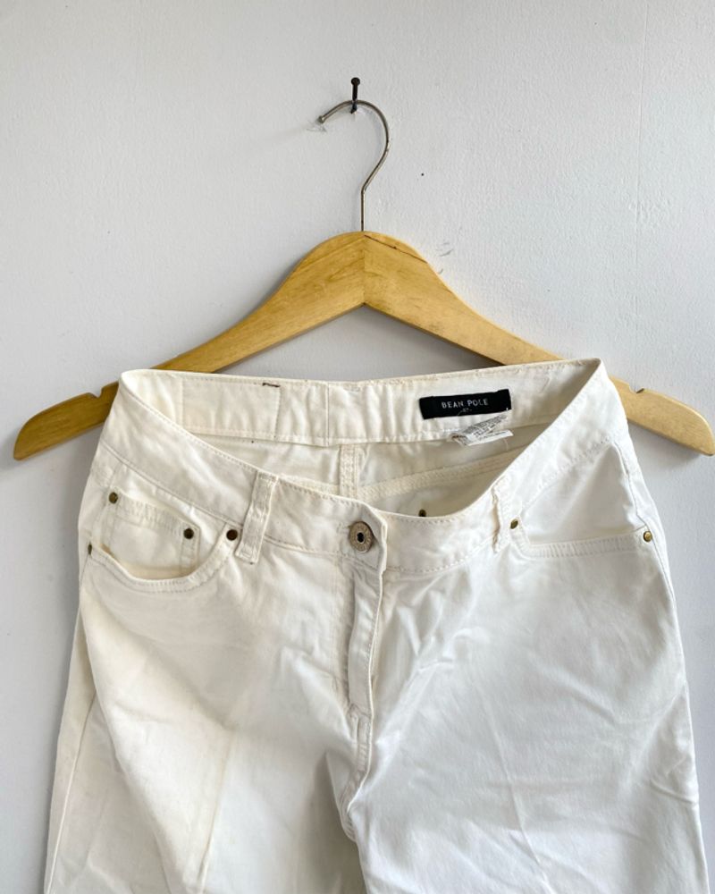 Bean Pole White Rider Pants With Bottom Zipper, foto 4