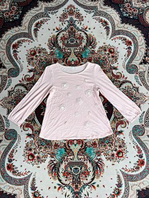 pink long sleeve with ruffles flower