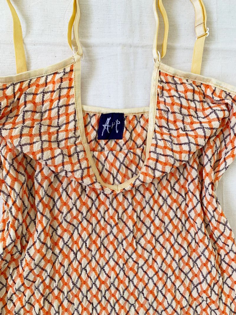 Retro camisole top with honeycomb-like pattern print, foto 6