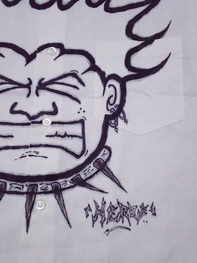 BOXY SHIRT HAND PAINTING "ANGER", foto 3